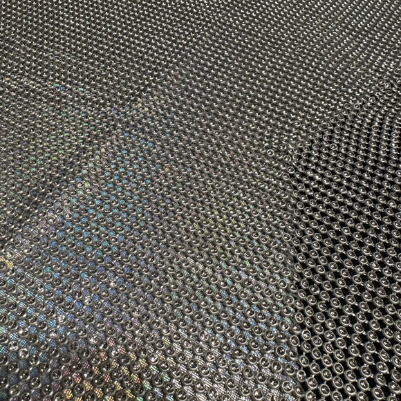 Iridescent Lined Rhinestone Crop Top - Picture 9 of 9